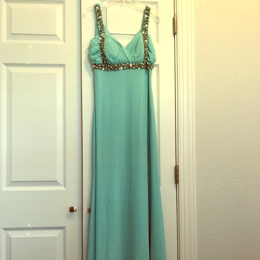 Teal prom dress